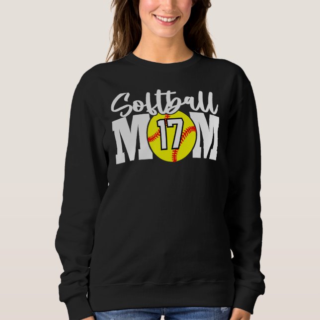Sudadera Madre de Softball número 17 (Anverso)