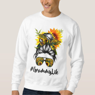 Sudadera Madre de una mujer girasol con el pelo desordenado