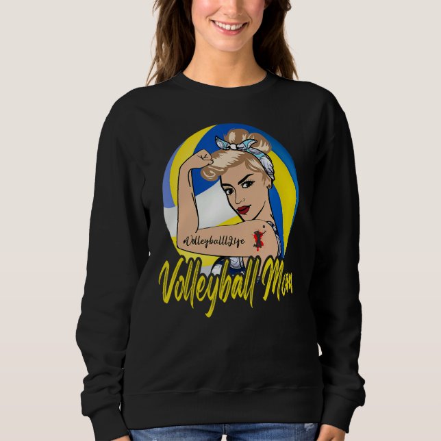 Sudadera Madre De Voleibol Cuta Para Mujer (Anverso)