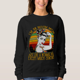 Sudadera Madre del autismo retro vintage mujer mucho más fu