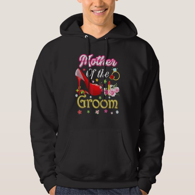 Sudadera Madre Del Groom Feliz Boda Flor Zapato Rosa (Anverso)