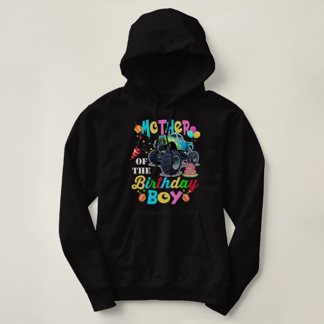 Sudadera Madre del niño cumpleaños Monstruo Camión cumpleañ (Diseño del anverso)