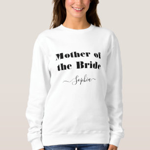 Sudadera Madre del nombre personalizado de la novia blanco
