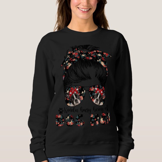 Sudadera Madre del perro del terror de Boston Messy Bun Gla (Anverso)