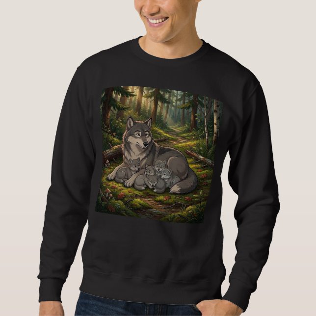 Sudadera Madre Loba Y Cachorros  (Anverso)