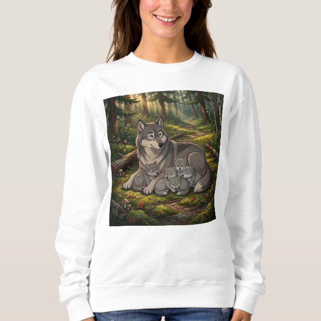 Sudadera Madre Loba Y Cachorros   (Anverso)