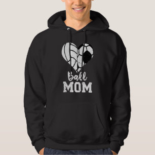 Sudadera Madre madre del corazón del voleibol de fútbol mad