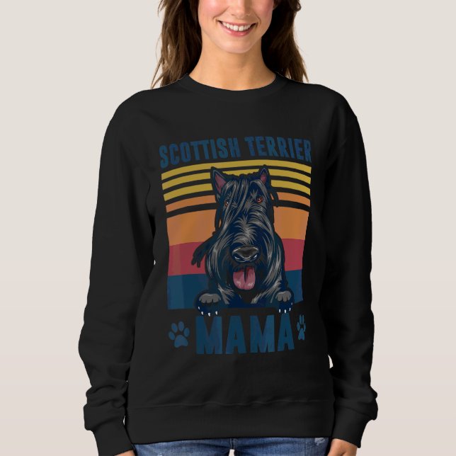 Sudadera Madre madre madre de perro retro de terror escocés (Anverso)
