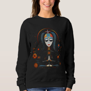 Sudadera Madre María Tatuaje Minimalista de Art Nouveau Sur