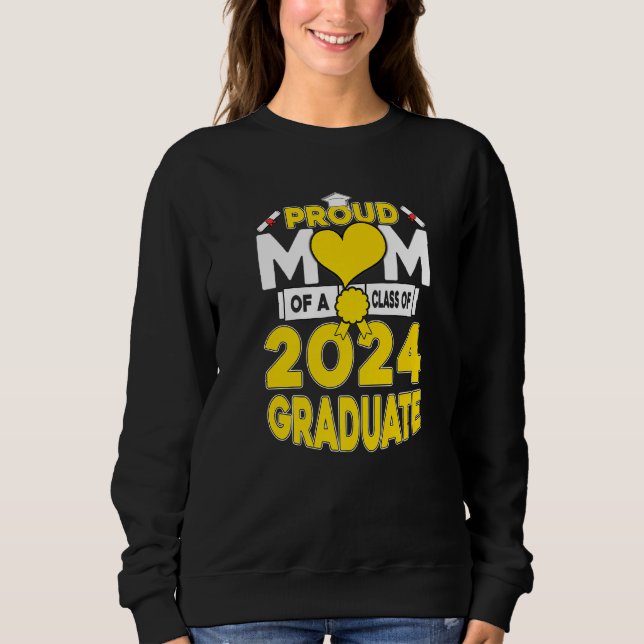 Sudadera Madre Orgullosa Superior De Una Clase De 2024 Grad (Anverso)