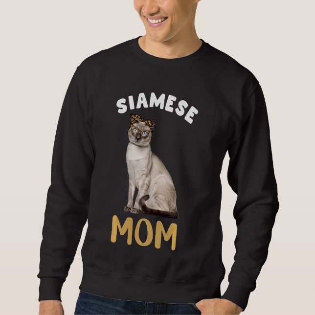 Sudadera Madre siamesa Mamá Mamá Gato Dueño Leopardo Imprim (Anverso)