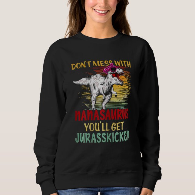 Sudadera Madres cute nanasaurus dinosaurio rex Flores madre (Anverso)