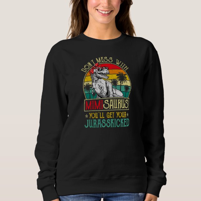 Sudadera Madres de mimisaurio vintage retro dinosaurios mad (Anverso)