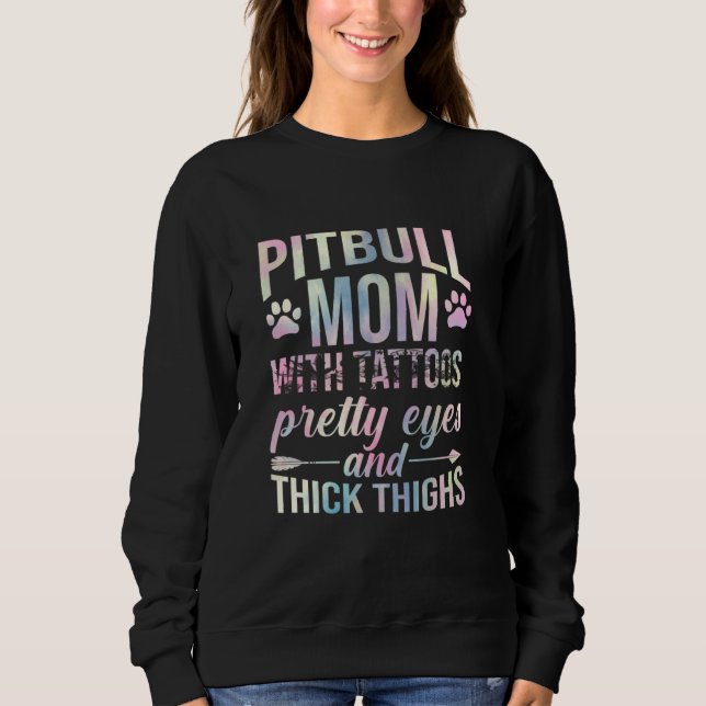 Sudadera Madres Pitbull Con Tattoos Bonitos Ojos Gruesos (Anverso)