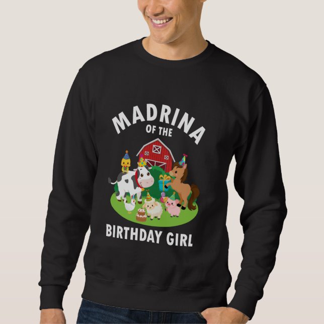 Sudadera Madrina de la granja de animales de la cumpleañera (Anverso)