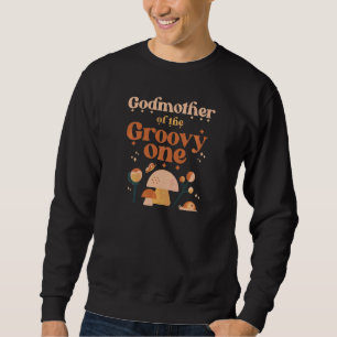 Sudadera Madrina de la Groovy Boho cumpleaños 1