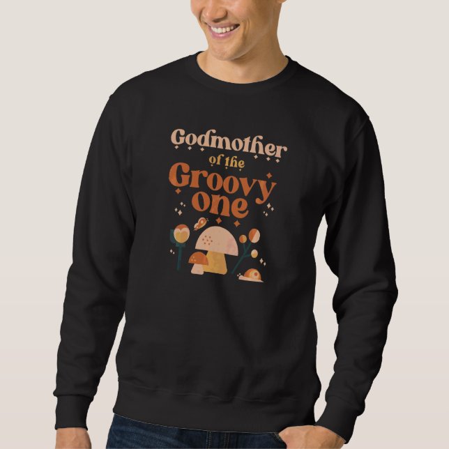 Sudadera Madrina de la Groovy Boho cumpleaños 1 (Anverso)