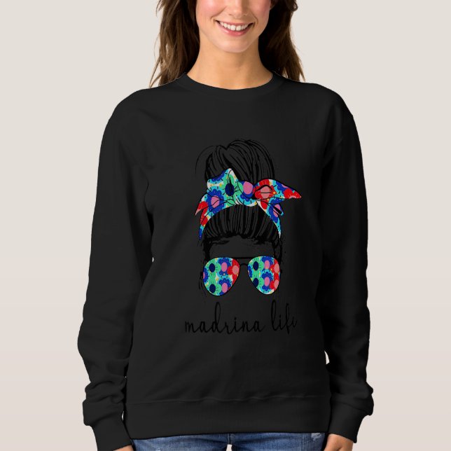 Sudadera Madrina Life Spanish Mexican Godmother Proposal (Anverso)