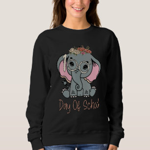 Sudadera Maestra 100° Día De Elefante Escolar Con Flor G