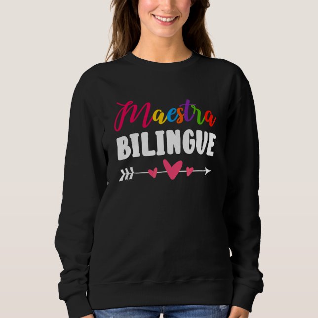 Sudadera Maestra Bilingüe Profesora Bilingüe Español Estudi (Anverso)