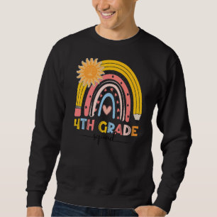 Sudadera Maestra Boho Rainbow de 4º grado Squad Primer Día