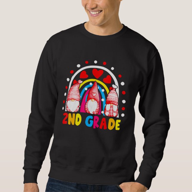 Sudadera Maestra de 2º Grado Gnomes Rainbow El primer día d (Anverso)