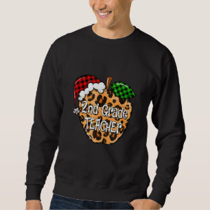 Sudadera Maestra de 2º grado, navidad, atrapó al leopardo A