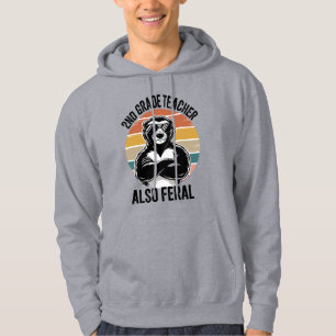 Sudadera Maestra de 2do Grado También Oso Retro Feral