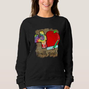 Sudadera Maestra de 4to Grado Manzana Corazón Amor Tie Dye