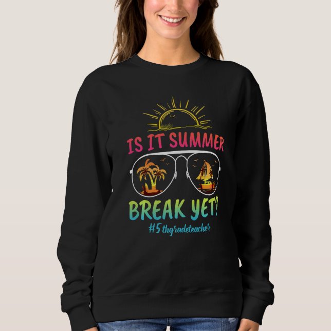 Sudadera Maestra De 5º Grado Es Verano Y Sunset Su (Anverso)