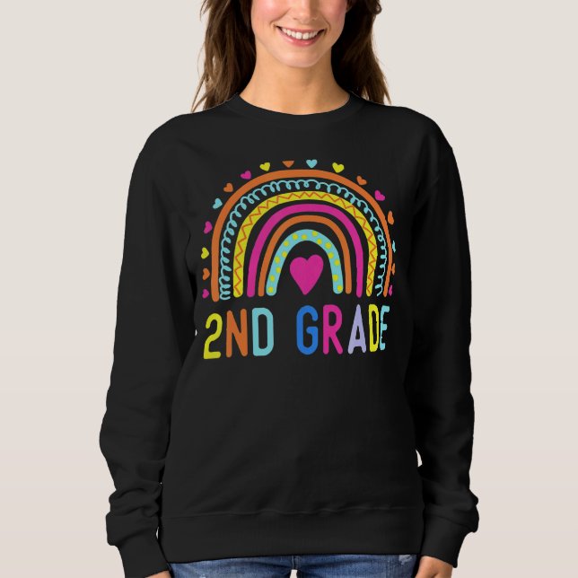 Sudadera Maestra de Chicas arcoiris de 2º grado Hola Segund (Anverso)