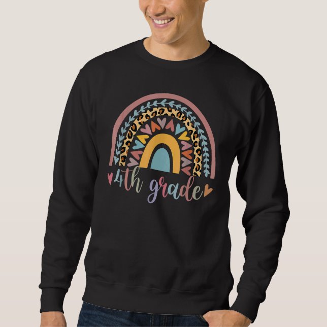 Sudadera Maestra de Chicas del leopardo del arcoiris de cua (Anverso)