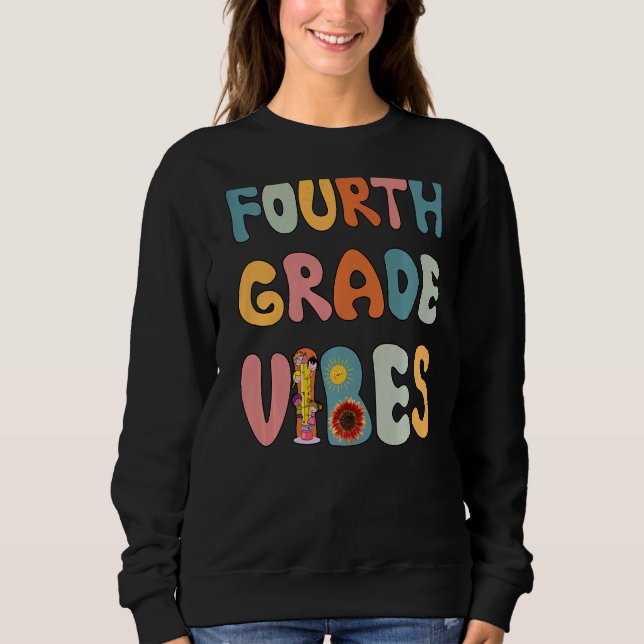 Sudadera Maestra de Ciencia de Cuarto Grado Vibes Esl Par (Anverso)
