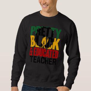 Sudadera Maestra de color aprende a enseñar a Bonito negro