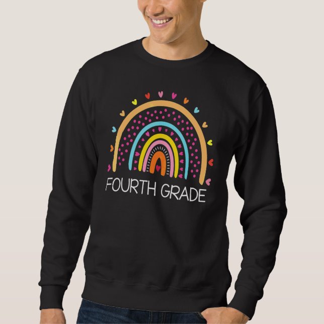 Sudadera Maestra de Cuarto Grado Leopardo Arcoíris 4to Grad (Anverso)