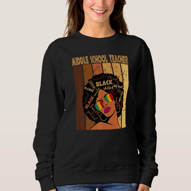 Sudadera Maestra de escuela secundaria de historia negra af (Anverso)