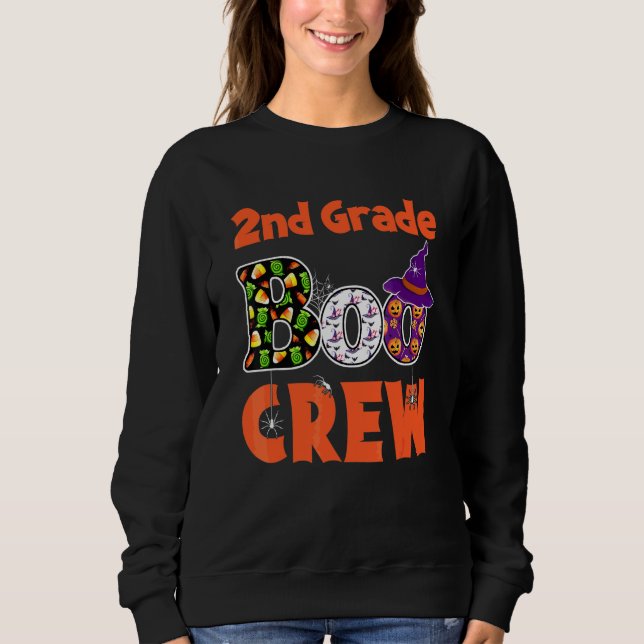 Sudadera Maestra de estudiantes de segundo grado Halloween  (Anverso)