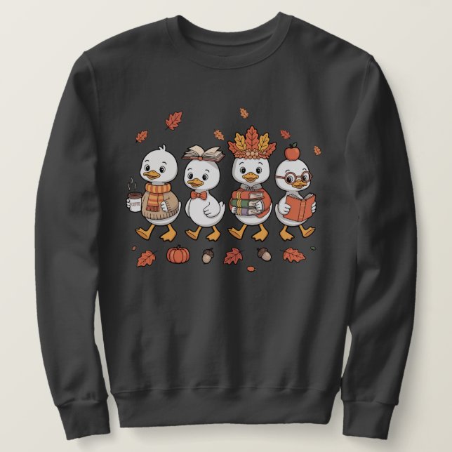 Sudadera Maestra de ganso de otoño Libro de jardín de infan (Anverso del diseño)