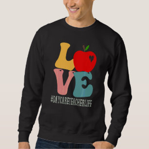 Sudadera Maestra de guardería ama la manzana genial retro l