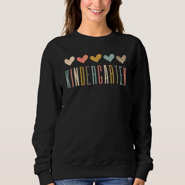 Sudadera Maestra de jardín de infantes Corazón de Leopardo  (Anverso)
