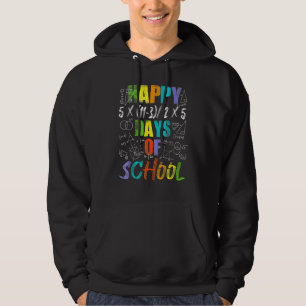 Sudadera Maestra de Matemáticas Feliz 100 Días de Escuela E