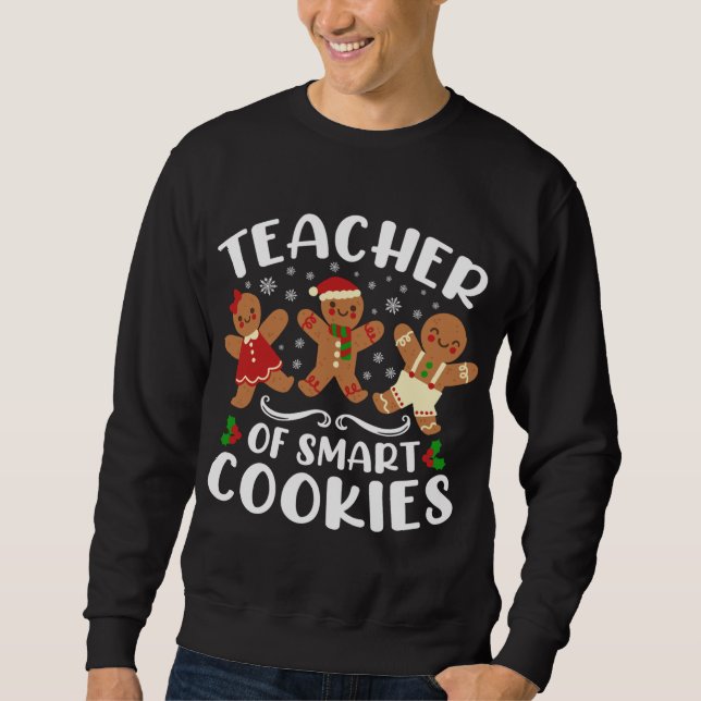 Sudadera Maestra de Navidades de cookies inteligentes con c (Anverso)
