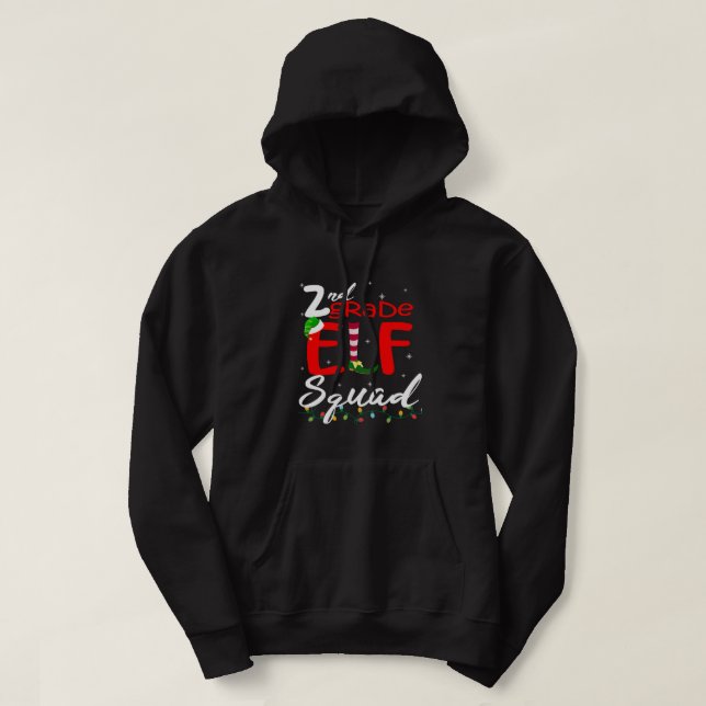 Sudadera Maestra de Navidades de segundo grado Elf Squad To (Diseño del anverso)