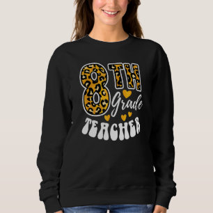 Sudadera Maestra de octavo grado con estampado de leopardo