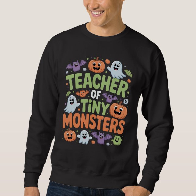 Sudadera Maestra de pequeños monstruos adormeció escuela de (Anverso)
