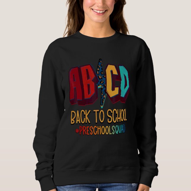 Sudadera Maestra De Preescolar Abcd Regreso A La Escuela (Anverso)
