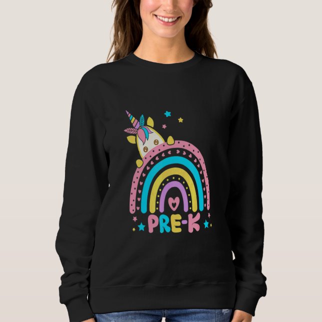 Sudadera Maestra de Preescolar  Leopardo Arcoíris Vuelta al (Anverso)