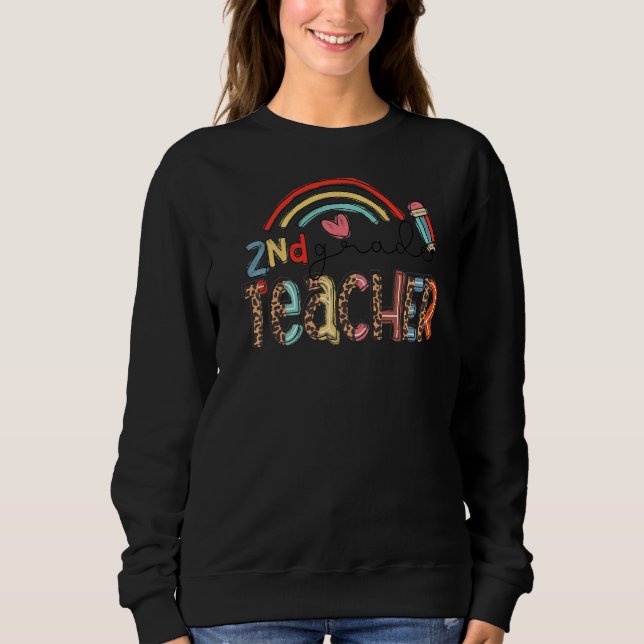 Sudadera Maestra de segundo grado en el arco iris del Leopa (Anverso)