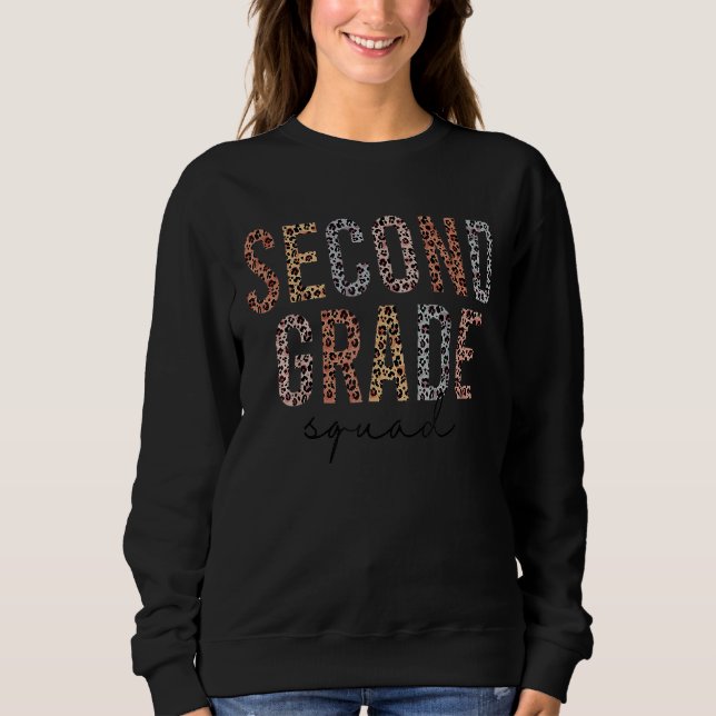 Sudadera Maestra de segundo grado Retro Leopard Squad de se (Anverso)