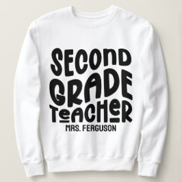 Sudadera Maestra de Segundo Grado Tipografía Negra